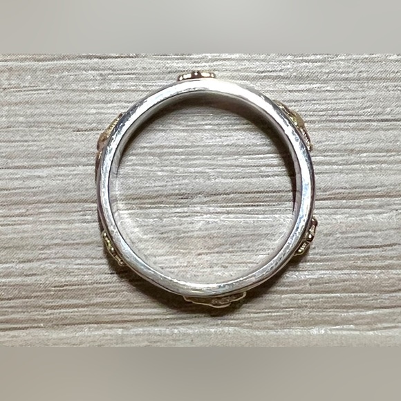 Handmade Sterling Silver & 14K Gold Nautical Anchor & Lobster Band Ring, Size 7 - Picture 6 of 9